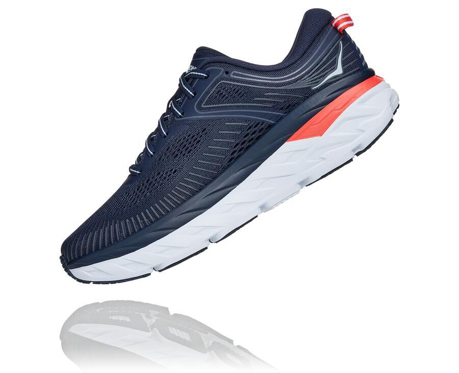 Tenis Hoka One One Feminino Azul Marinho/Branco - Bondi 7 - 245-TBMAYC